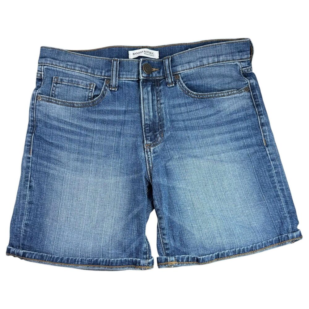 Banana Republic Boyfriend Roll-Up Denim Jean Shorts Size 27 Festival Casual